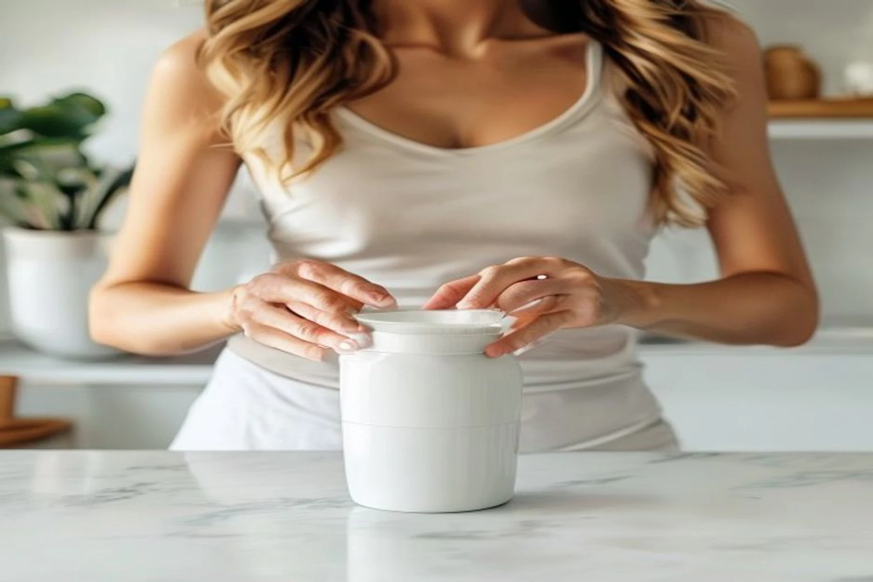 Minimal morning wellness setup with supplement routine